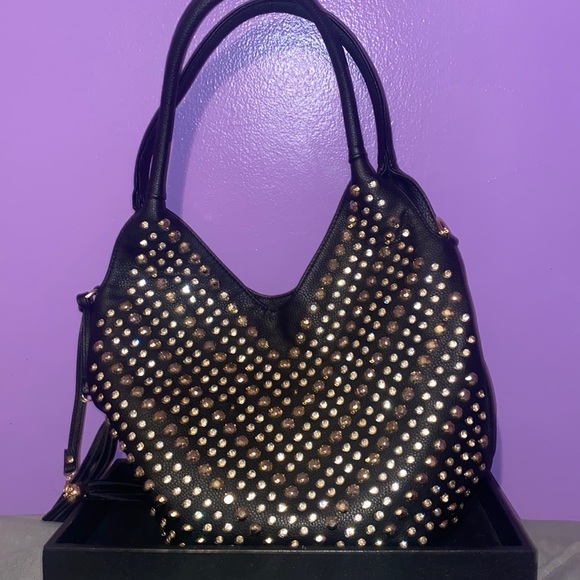 GUC Unbranded bling and gold studded handbag - Picture 1 of 6